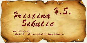 Hristina Sekulić vizit kartica